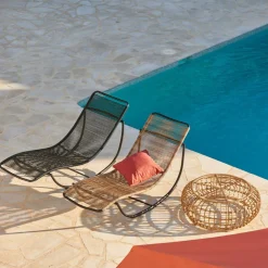 ACAPULCO Chaise Longue Basculante Noir^CASA Discount