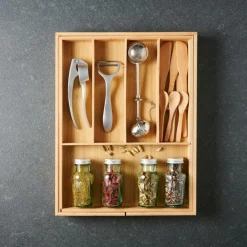 BAMBOO Organisateur Tiroir Escamotable Naturel^CASA Hot