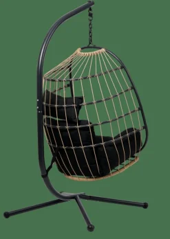 BAZAI Chaise Suspendue Avec Support Noir^CASA Sale