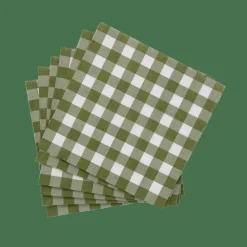 CHECK GREEN Set De 20 Serviettes Vert^CASA Best