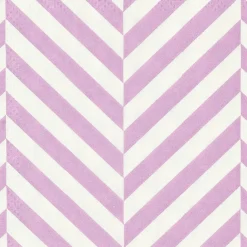 CHEVRON Set De 20 Serviettes Mauve^CASA New