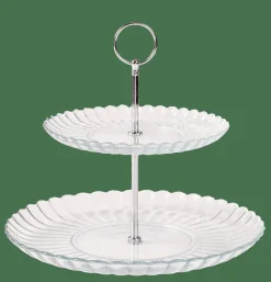 DAHLITA Plat à Servir Avec 2 Niveaux Transparent^CASA Discount