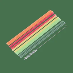 ECO PARTY Pailles Avec Brosse Réutilisables Mélange De 5 Couleurs^CASA New