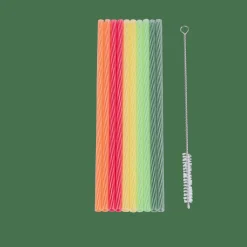 ECO PARTY Pailles Avec Brosse Réutilisables Mélange De 5 Couleurs^CASA New