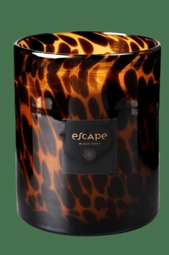 ESCAPE BLACK OUDH Bougie Parfumée Dans Un Verre Noir, Brun, Ocre^CASA Online