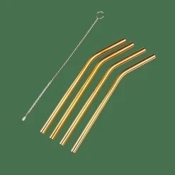 FANCY Pailles à Cocktail Avec Brosse Doré^CASA Hot