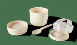 FRESHMOOD Pot à Petit Déjeuner +cuillère 32cl Blanc, Brun, Vert^CASA