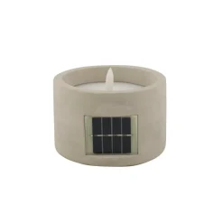 FUEGO Bougie Solaire LED Gris Clair^CASA New