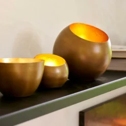 GIMINI Support Bougie Chauffe-plat Doré^CASA Hot