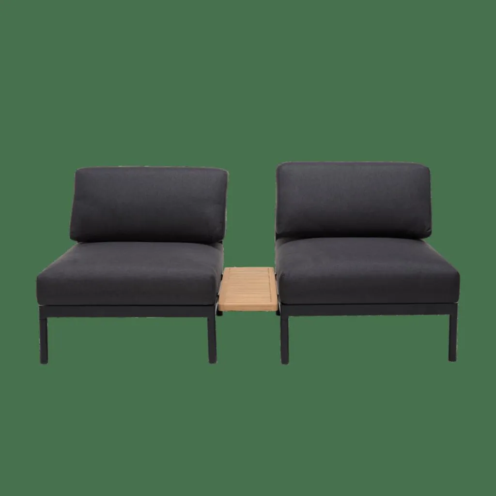 HANNA Lounge Teck Fauteuil Noir^CASA New