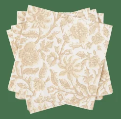 HENNA FLOWER Set De 20 Serviettes Rouge, Beige^CASA Clearance
