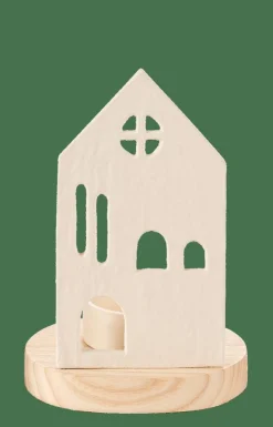 HOME Porte-bougie Chauffe-plat Blanc, Naturel^CASA