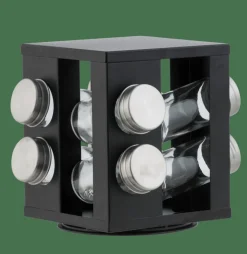 INDUSTRIA Carrousel à épices 8 Récipients Noir^CASA Sale