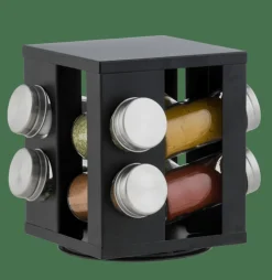 INDUSTRIA Carrousel à épices 8 Récipients Noir^CASA Sale