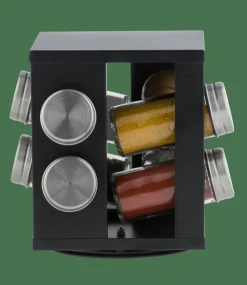 INDUSTRIA Carrousel à épices 8 Récipients Noir^CASA Sale