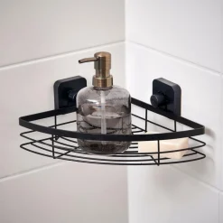 INDUSTRIA Panier De Douche Avec Ventouses Noir^CASA Online