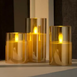 ION Bougies LED Set De 3 Ambre^CASA Sale