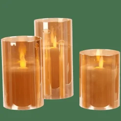 ION Bougies LED Set De 3 Ambre^CASA Sale