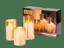 ION Bougies LED Set De 3 Ambre^CASA Sale