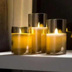 ION Bougies LED Set De 3 Gris^CASA