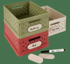 JACQUI Storage étiquettes Et Feutre Pour Caisse Pliante Beige^CASA