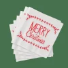 MERRY CHRISTMAS Set De 20 Serviettes Rouge^CASA New