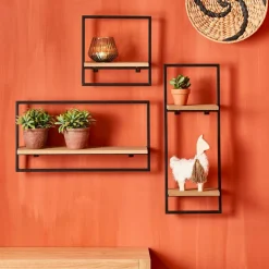 MIX&MATCH Étagère à Suspendre Noir, Naturel^CASA Clearance