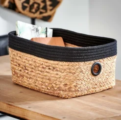 NATUREL Panier Tiroir Noir, Naturel^CASA Sale