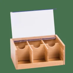 PANDA Boîte à Thé 6 Compartiments Transparent, Naturel^CASA Sale