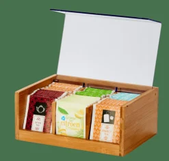 PANDA Boîte à Thé 6 Compartiments Transparent, Naturel^CASA Sale