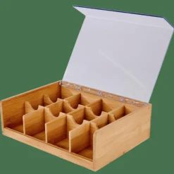 PANDA Boîte à Thé 12compartiments Naturel^CASA Clearance