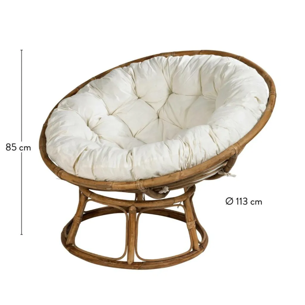 PAPASAN Chaise Lounge Naturel, Blanc Cassé^CASA Hot