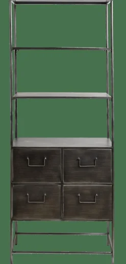 PHARMA Étagère Murale Avec 4 Tiroirs Noir^CASA Clearance