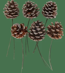 PINECONE Pommes De Pin Set De 6 2 Couleurs Blanc, Argent^CASA Clearance