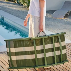 SILVES Chaise Longue Set De 2 Kaki Ray^CASA Clearance