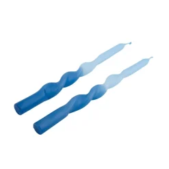 SPIRAL Bougie Dîner Bleu^CASA Discount