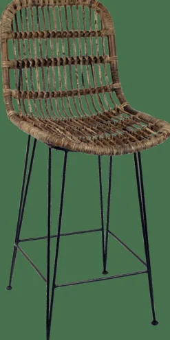 SUMATRA Tabouret De Bar Noir, Naturel^CASA Outlet