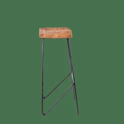 TEAK Tabouret De Bar Noir, Naturel^CASA Hot