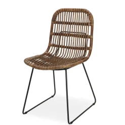 TOBA Chaise De Salle à Manger Noir, Brun^CASA