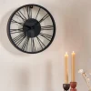 WHEEL Horloge Murale Noir^CASA Discount