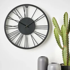 WHEEL Horloge Murale Noir^CASA Discount