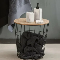 WIRE Table D'appoint Noir, Naturel^CASA Clearance