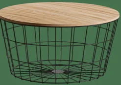 WIRE XL Table D'appoint XL Noir, Naturel^CASA Online