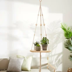 WOODY Table à Plantes À Suspendre Naturel^CASA Clearance