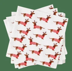 X-MAS DOG Set De 20 Serviettes Multicolore^CASA Sale