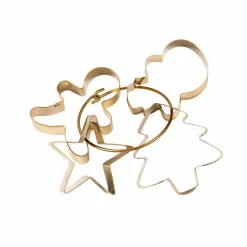 X-MAS Set à Pâtisserie 4P. Spatule Avec 3 Emporte-pièces Doré, Multicolore^CASA Online